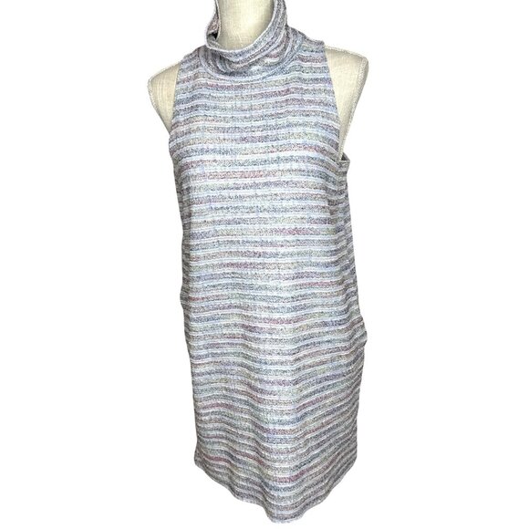 Anthropologie Akemi + Kin Sleeveless Turtleneck Multicolor Striped Mini Dress S - Picture 1 of 9